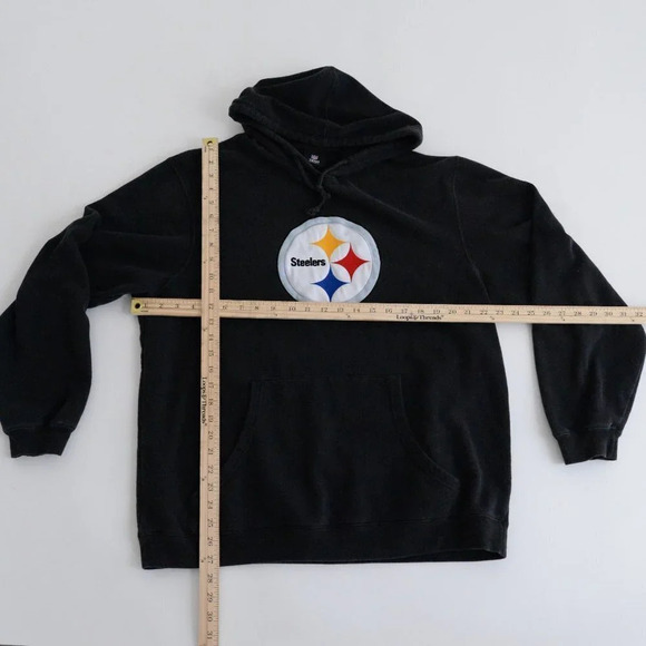 Vintage 11' Reebok NFL Team Apparel Pittsburgh Steelers Black Pullover Hoodie - Picture 2 of 10